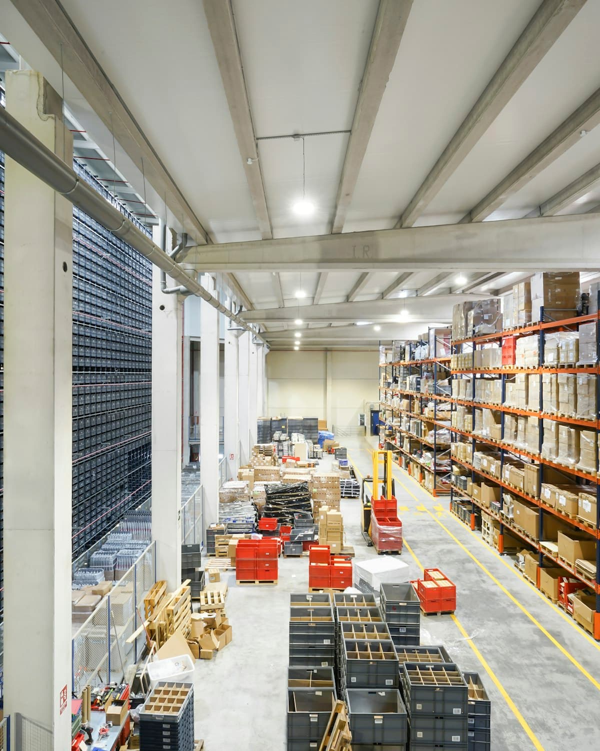 Warehouse crew staging and loading pallets